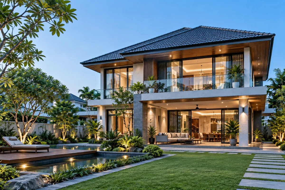 Biệt thự vườn mái Thái – Hưng Thịnh Build