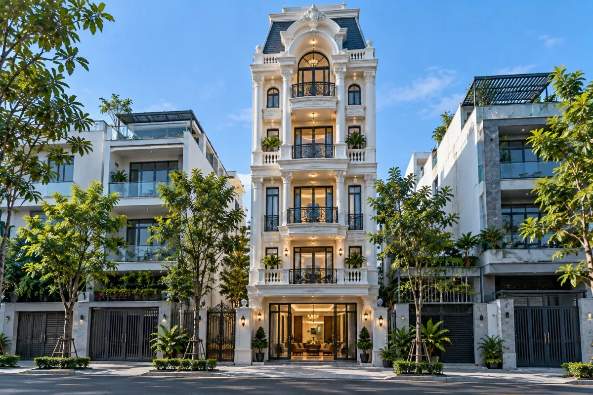 Nhà ống tân cổ điển – Hưng Thịnh Build